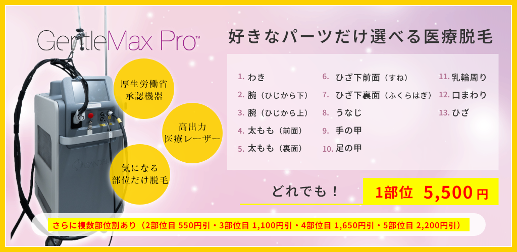 好きなパーツだけ選べる医療脱毛